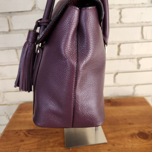 Like New Kate Spade Burgundy Leather Nicola Chester Handbag Satchel Purse - Picture 5 of 14